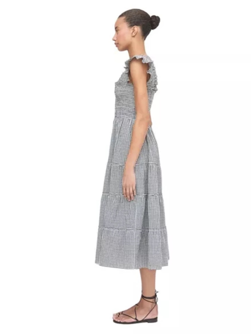Hill House | Women's The Ellie Nap Dress | Color Black/Sand Gingham - Picture 3 of 8